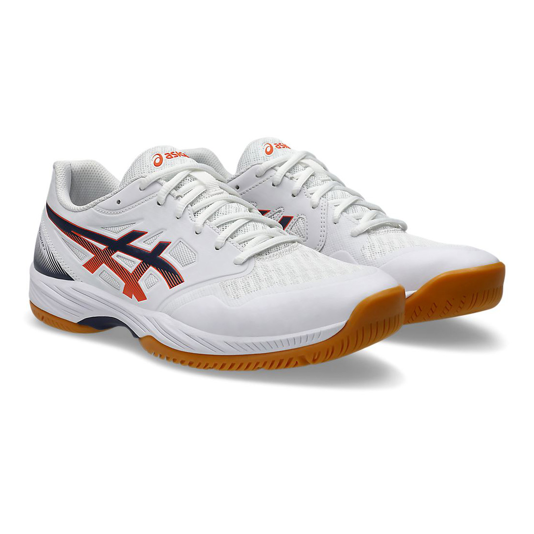 [秉宸] ASICS GEL-COURT HUNTER 3 室內羽球鞋 白黑橘 1071A119-100, , large