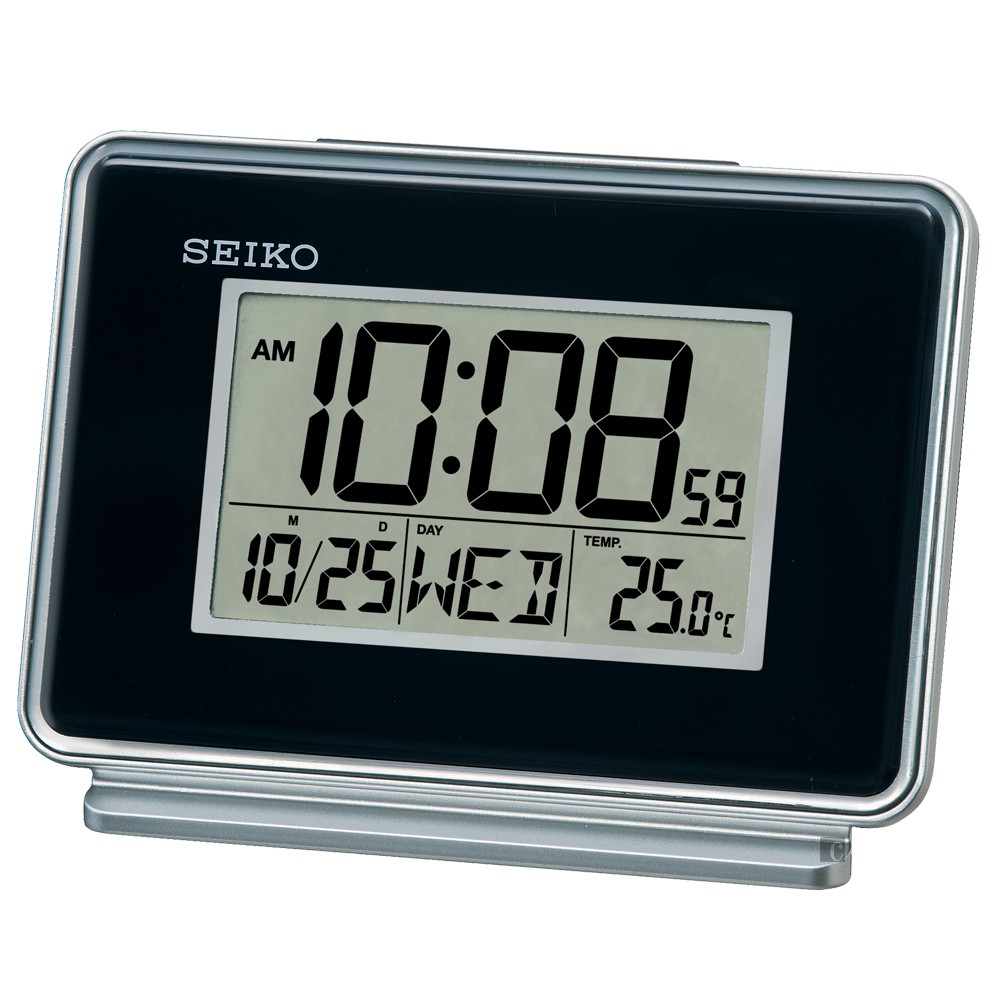 SEIKO 精工 雙鬧鐘貪睡電子桌鐘 QHL068K, , large