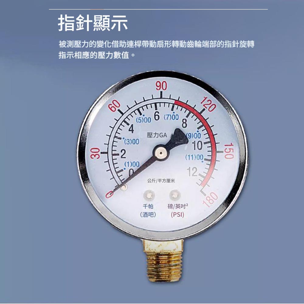 Y60立式2分精品壓力錶, , large