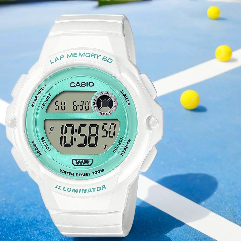 CASIO 卡西歐 運動慢跑女錶-水藍X白 LWS-1200H-7A3V, , large