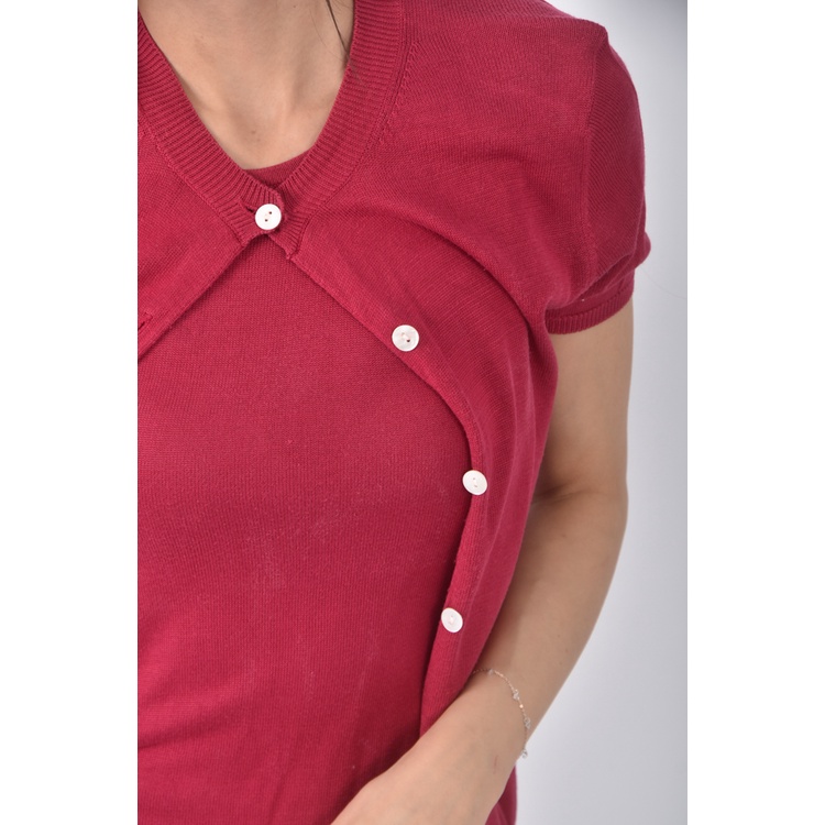 (S) hilton weimee質感兩件式紅色短袖上衣二手衣, , large