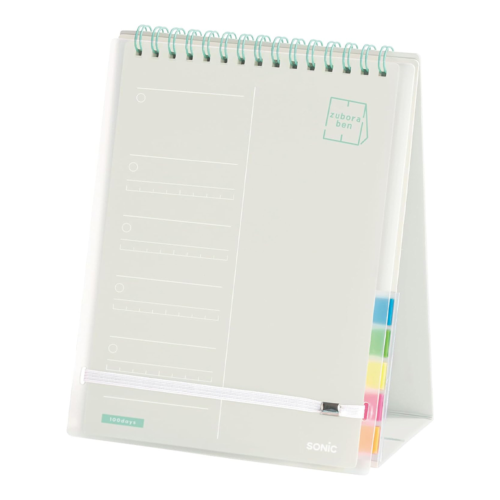 【龍品文創】SONIC 公司貨 SP-2441 學習計劃立式筆記本-W 簡約米白, , large