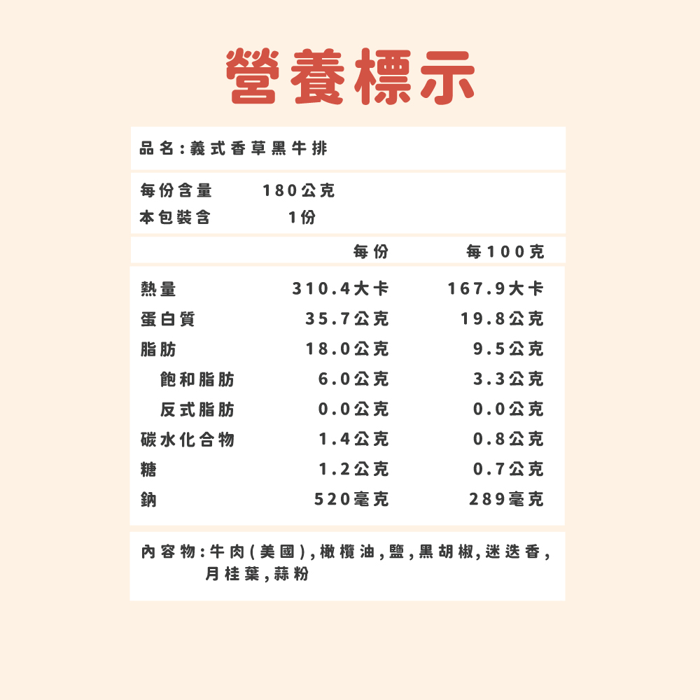 【杰森食代】義式香草｜舒肥牛排(180g/包)｜低溫烹調溫柔的鎖住肉汁，專業控溫完美七分熟, , large