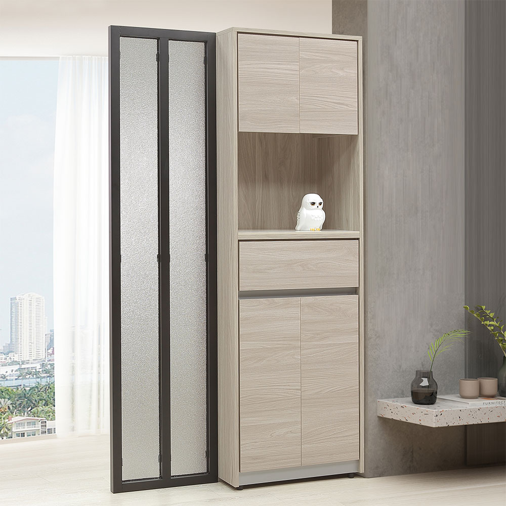 【Homelike】喜家居雪杉色3.5尺屏風櫃(2504)