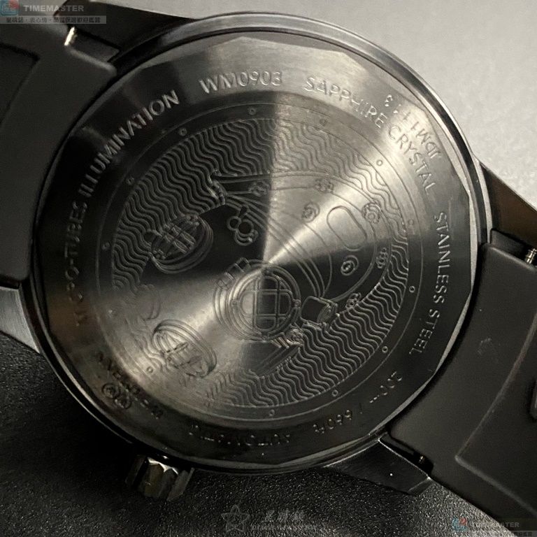 [星晴錶業]WAKMANN手錶,42mm,WA00033黑色錶面黑錶殼深黑色矽膠錶帶款, , large