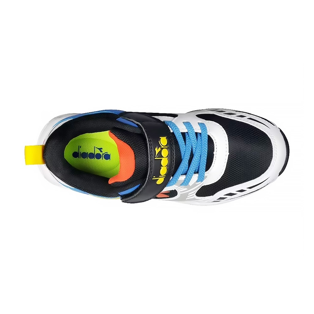 DIADORA迪亞多那 電光時尚童鞋 童運動鞋 兒童鞋 酷炫閃燈 魔鬼氈 寬楦 透氣 保護後跟 吸震 抗菌 黑白藍 藍粉, , large