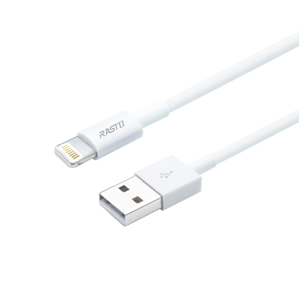 RASTO RX36 iPhone Lightning充電傳輸線 2M+2M 雙入組 快充 傳輸二合一 TPE材質 白色, , large