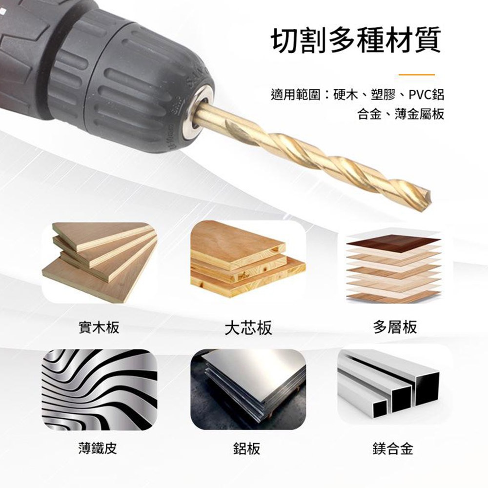 麻花鑽尾99件組塑盒裝(鍍鈦高速鋼), , large