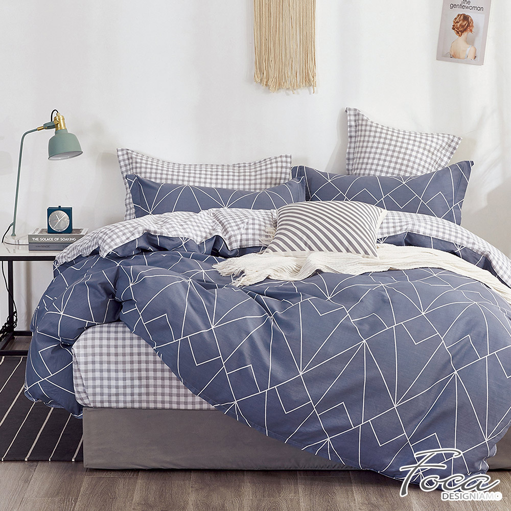 【FOCA買一送一+三防枕x2】100%精梳純棉舖棉兩用被床包組(單/雙/加/特), , large