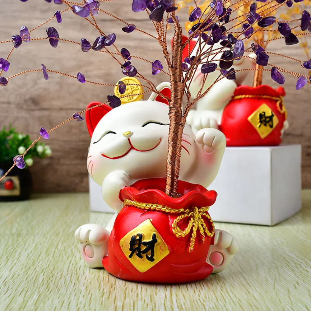 【A&R】開運水晶樹 招財貓貓福袋款 - 紫水晶, 紫水晶, large