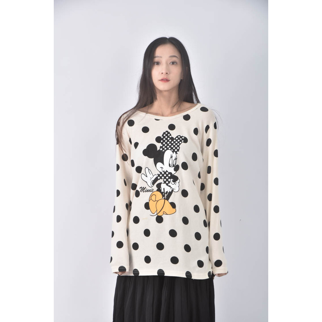 (L) 【又又私服】oska韓牌運動圓點杏色長袖上衣二手衣, , large