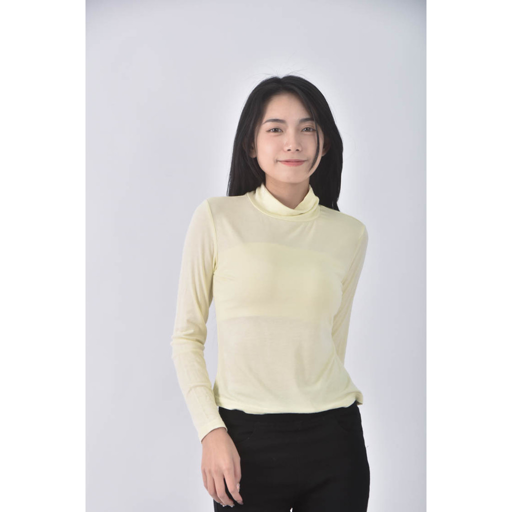 (S) 【粿粿私服】air space lady高領黃色長袖上衣二手衣, , large