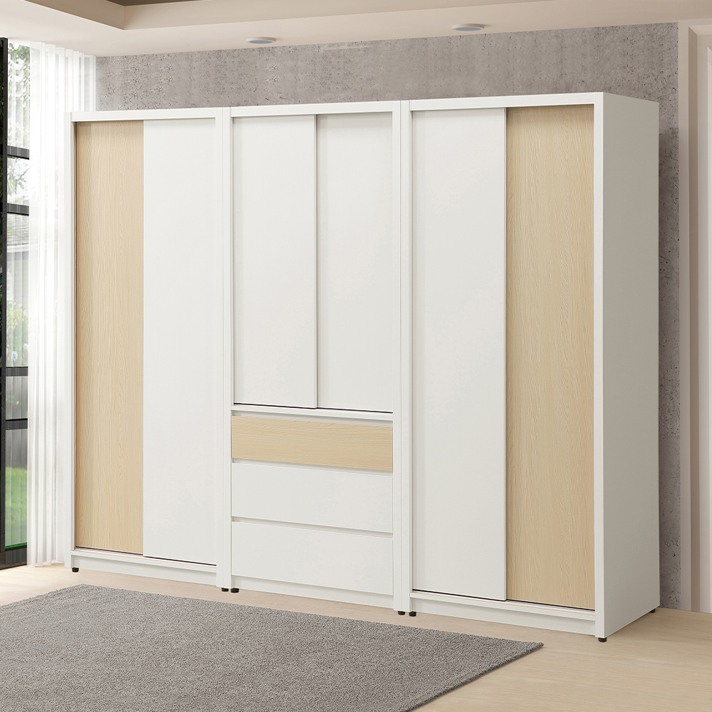 【唯熙傢俱】羅伊原木雙色2.6尺衣櫃, , large