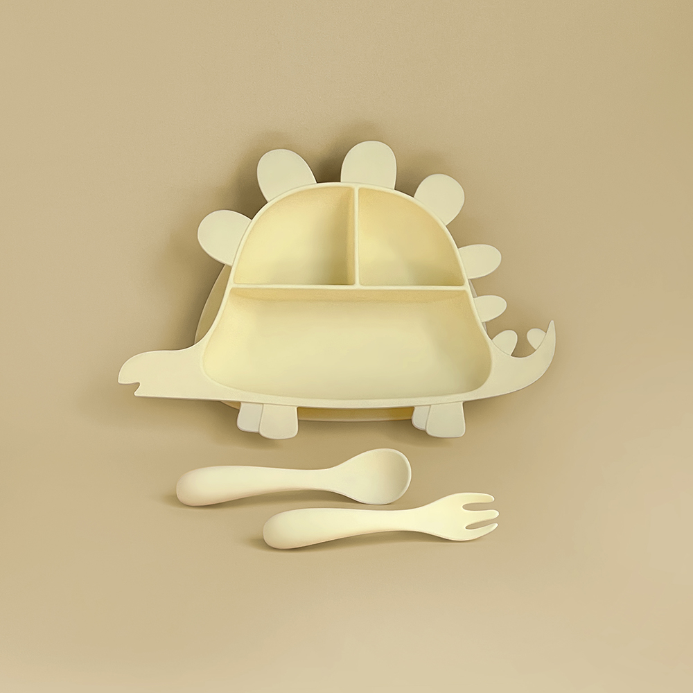 Jurassic Dinosaur Learning Plate Utensils Set - Triceratops, , large