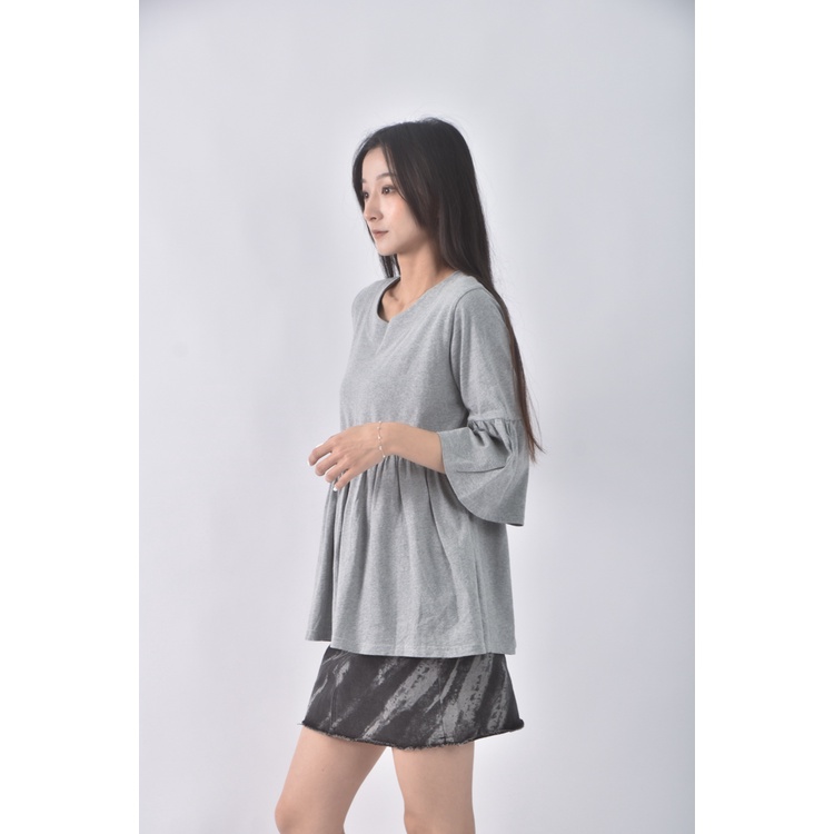 (S) kai ni棉質純棉灰色長袖上衣二手衣, , large