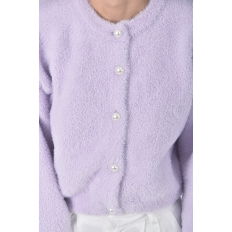 (L) 【安于晴Charlene私服】質感珍珠扣紫色長袖上衣二手衣, , large