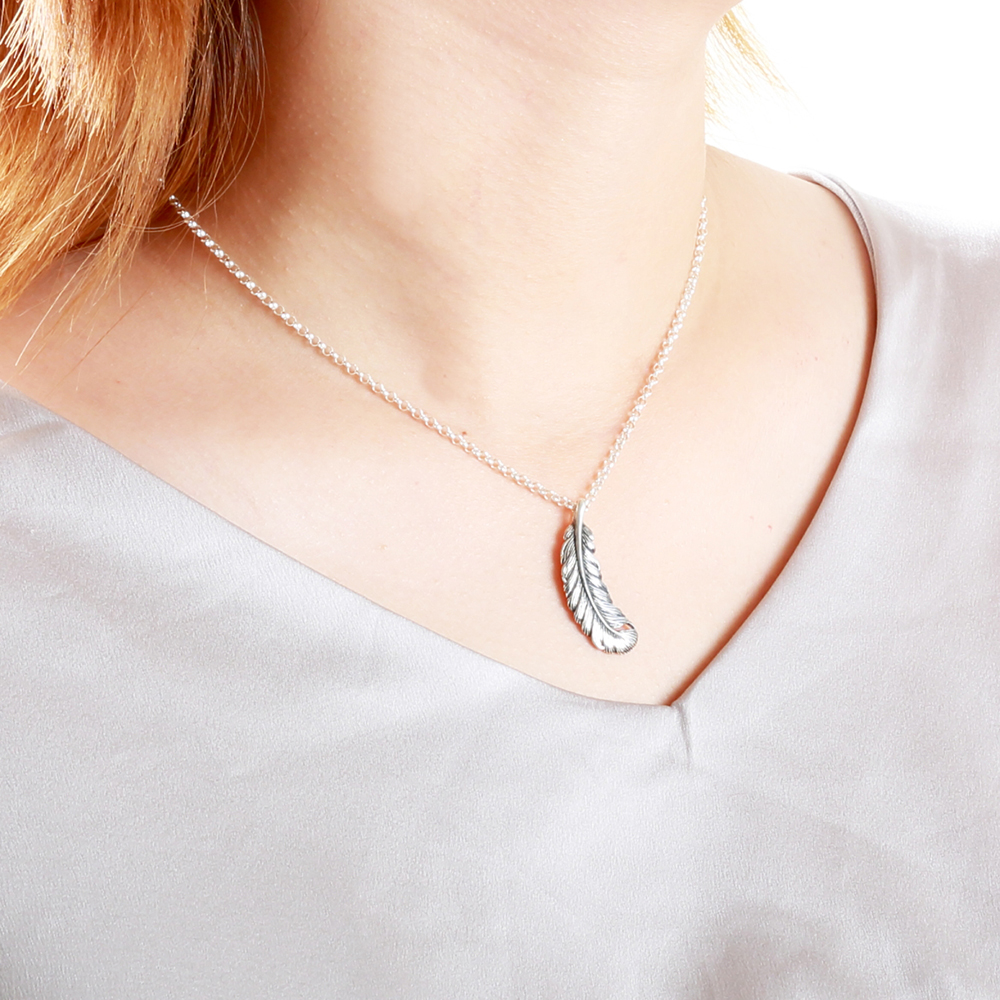 【Angel & Me】Feather Hope s925 sterling silver necklace gift, , large