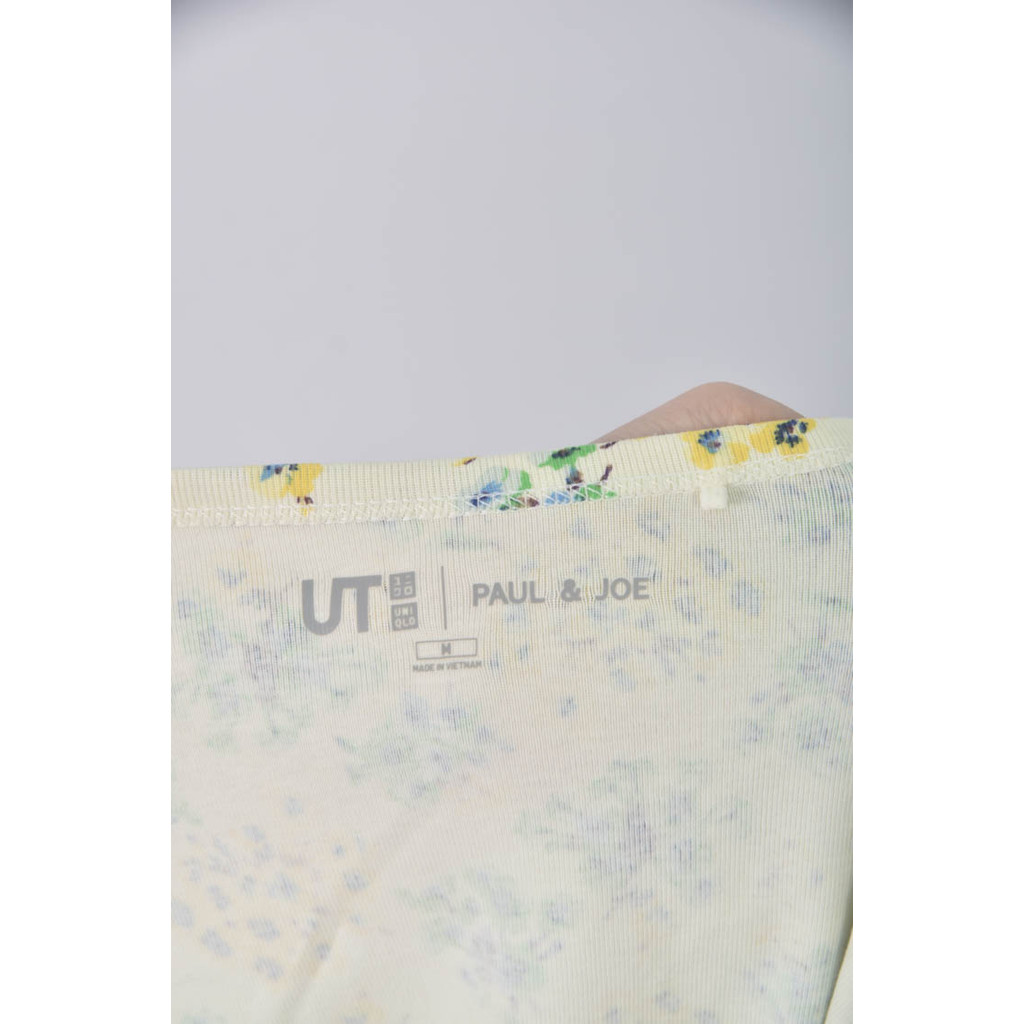 (S) uniqlo棉質圓領白色短袖上衣二手衣, , large
