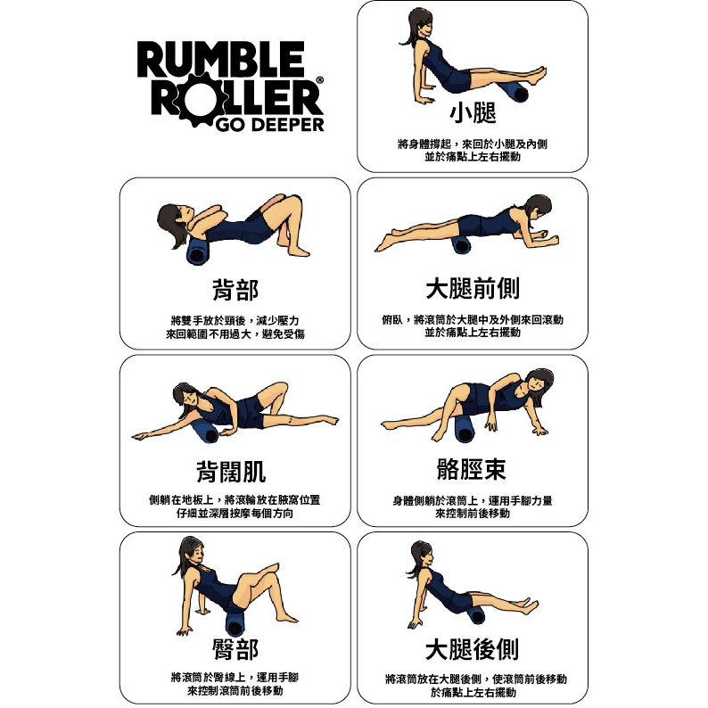 Rumble Roller 深層按摩滾輪 狼牙棒 短版33cm 滾筒 標準版硬度 代理商貨, , large