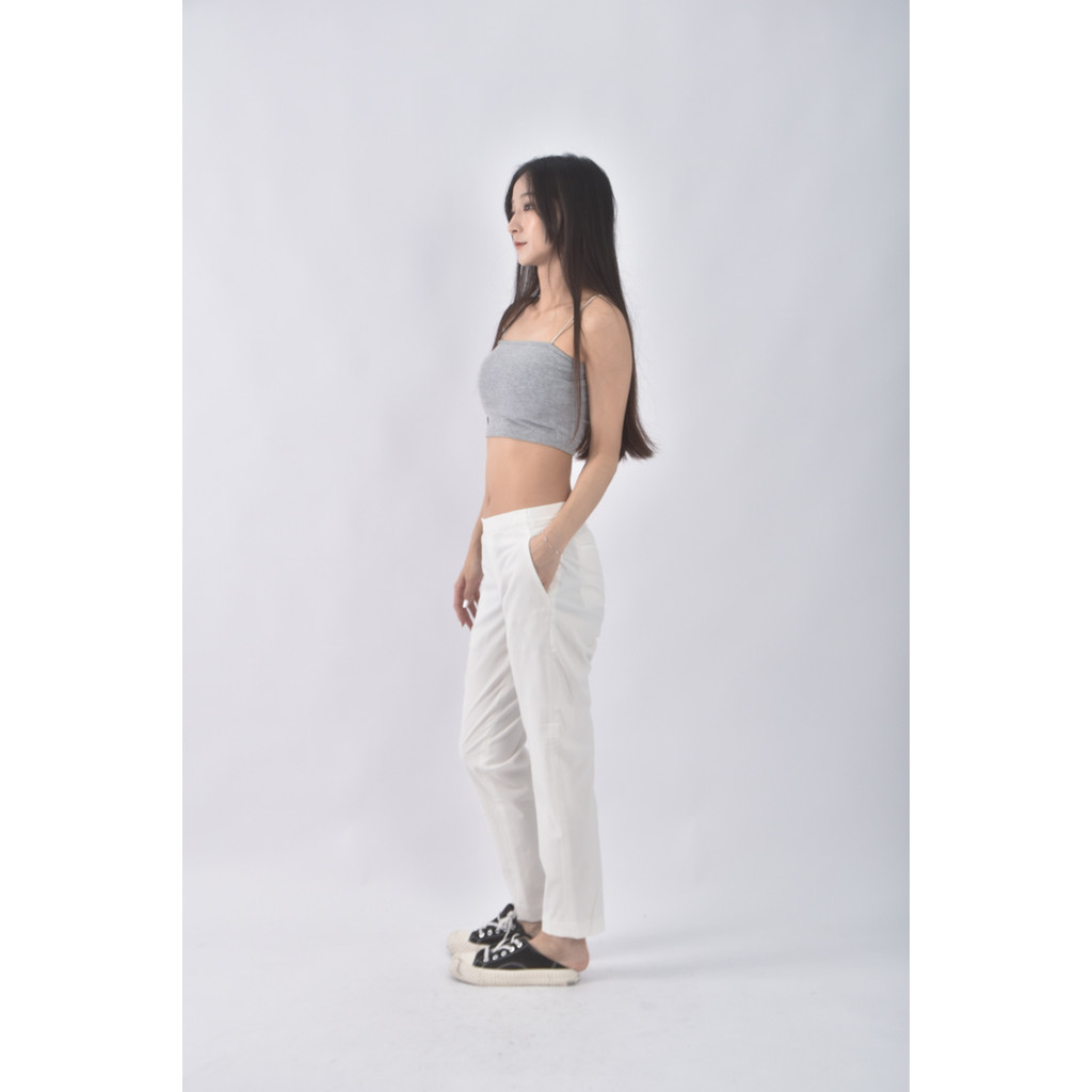 (M) lativ簡約白色長褲二手衣, , large