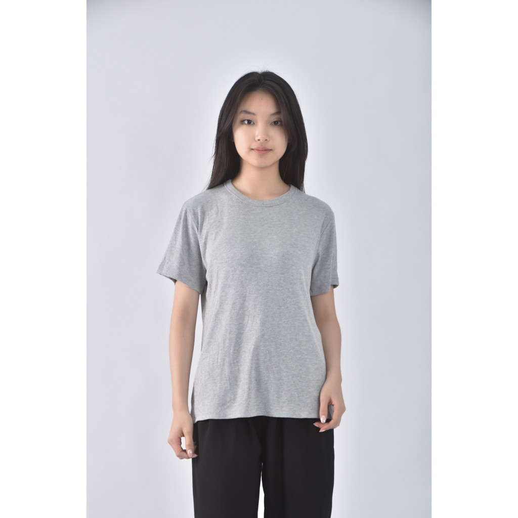 (M) chocolate韓牌運動質感圓領灰色短袖上衣二手衣