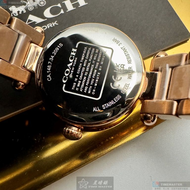 [星晴錶業]COACH手錶,26mm,CH00250白色錶面玫瑰金錶殼玫瑰金色精鋼錶帶款, , large