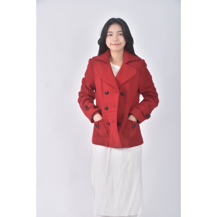 (S) forever twentyone質感大衣紅色外套二手衣, , large