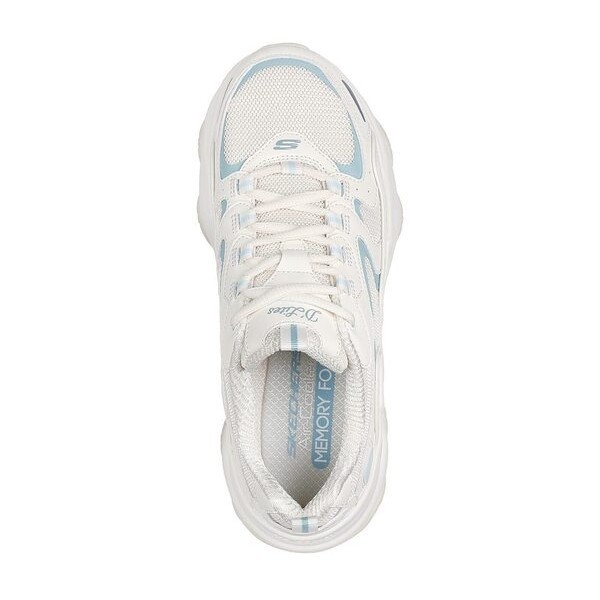 Kixpress-Skechers D'Lites 5.0 女 休閒鞋 經典 復古 厚底 增高 穿搭 米白 藍 [150520NTBL], , large