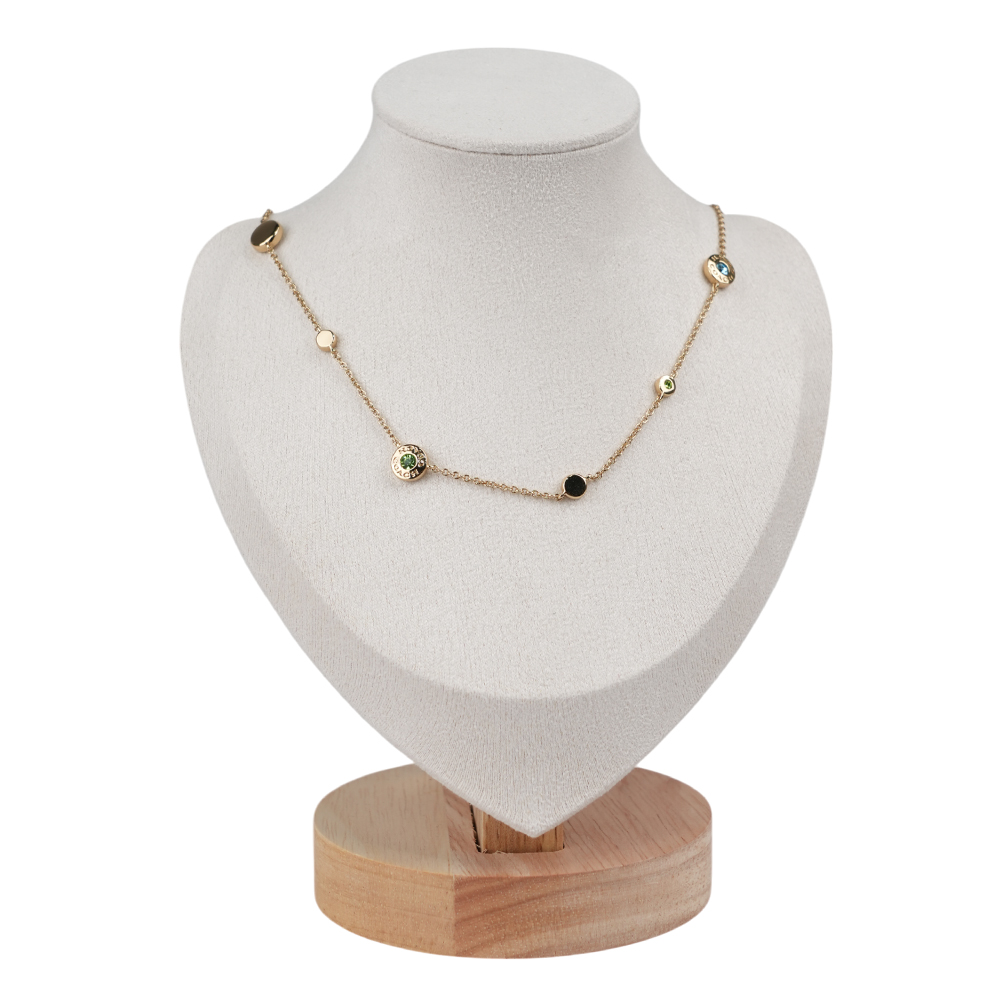 COACH Circle 彩色圓形水鑽造型項鍊/金色, , large