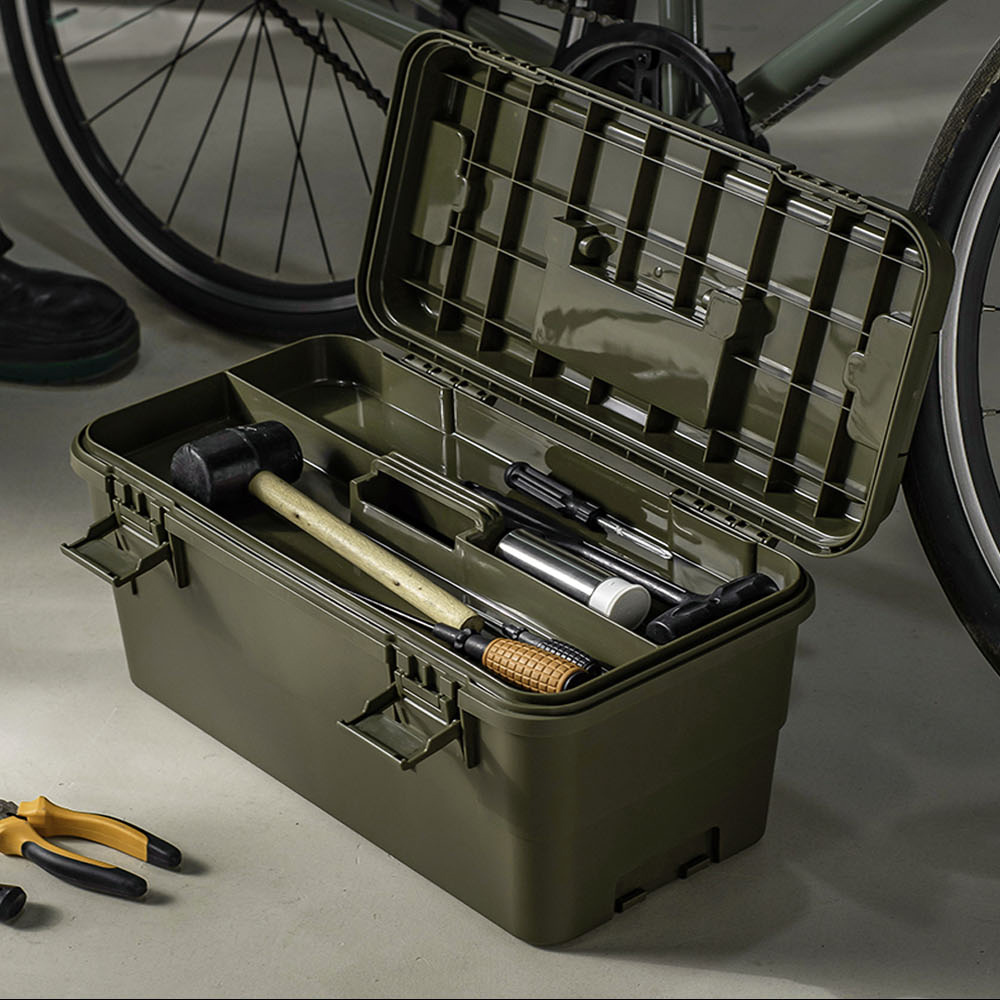 【AOTTO】15L多功能加厚軍規可疊加工具收納箱(AL-2033W), , large