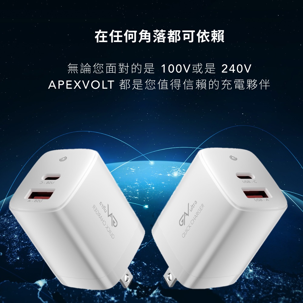 【GC】充滿快樂 35W 雙孔GaN氮化鎵充電器 USB-C*1+USB-A*1 快充頭|TYPE-C|手機/筆電充電器, , large
