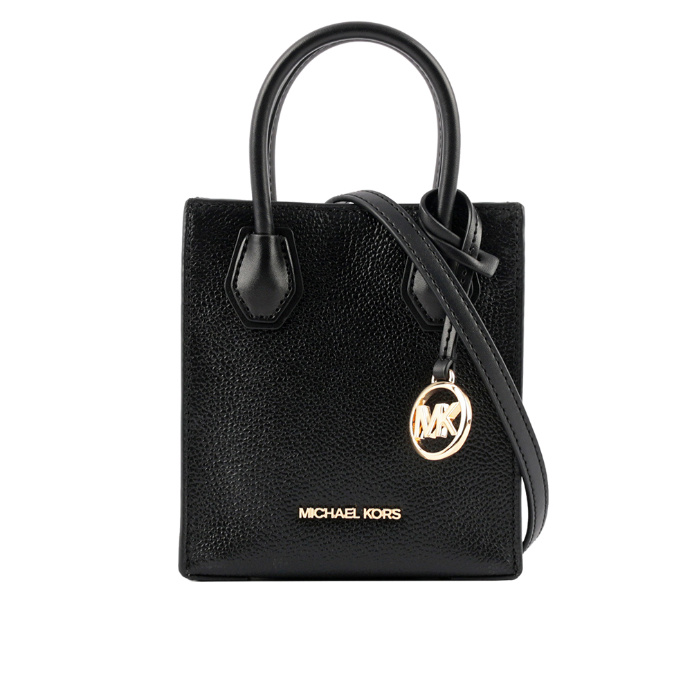 Michael Kors Mercer 荔枝皮革手提/斜背二用迷你琴譜包/黑色, , large