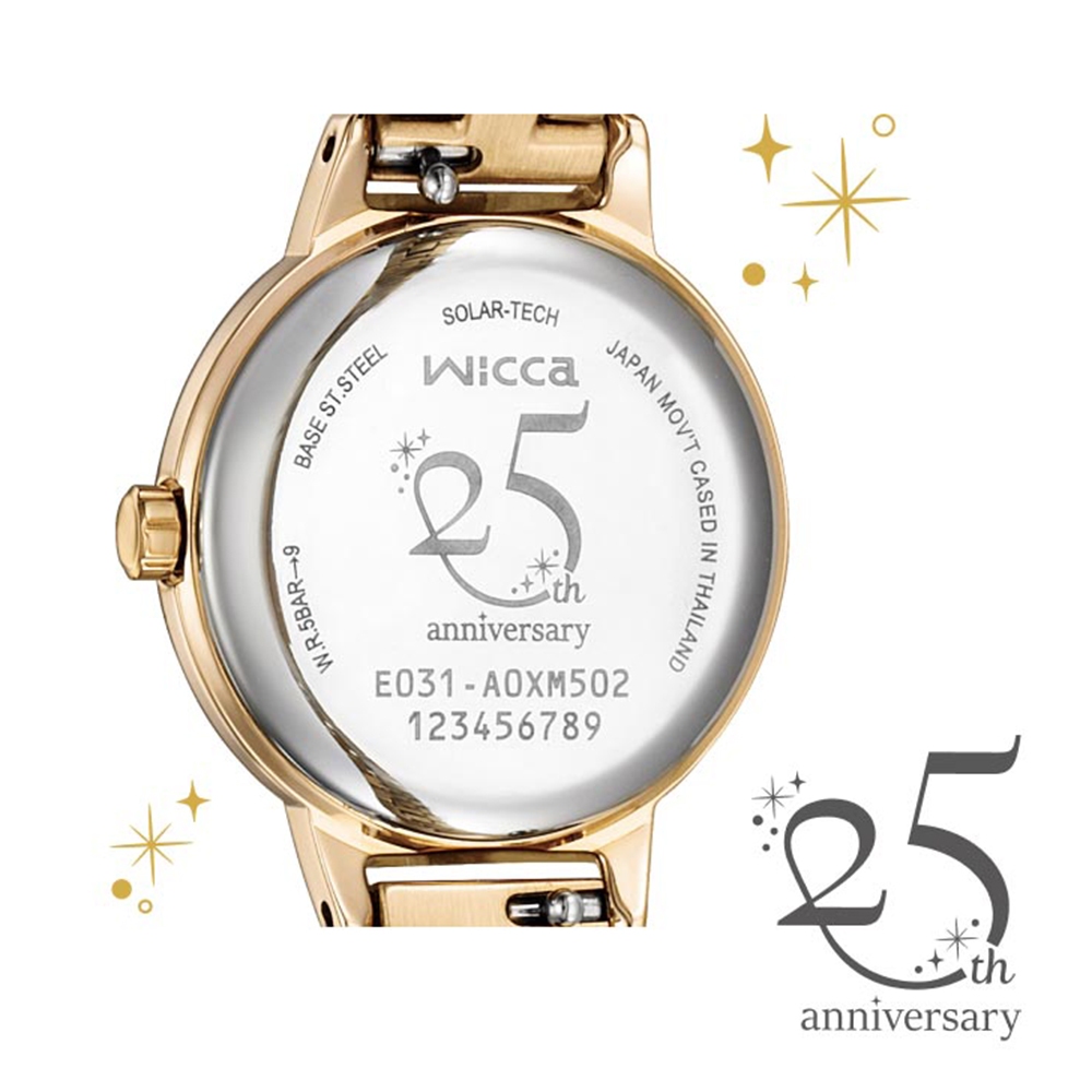 CITIZEN 星辰 Wicca 25周年限定款 太陽能女錶 套錶附贈皮錶帶 KP3-627-21, , large