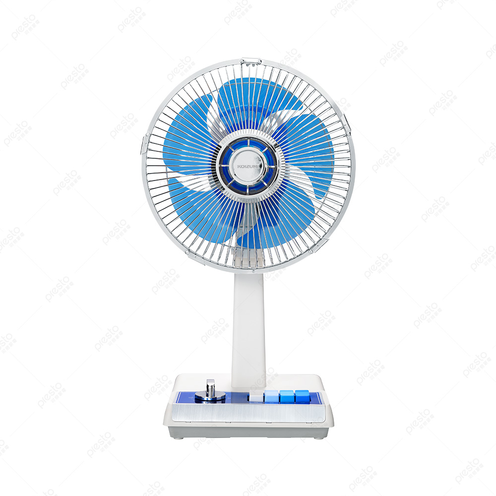 【可易家電】日本KOIZUMI小泉成器 10吋復古電風扇-藍白 (贈風扇防塵罩), , large