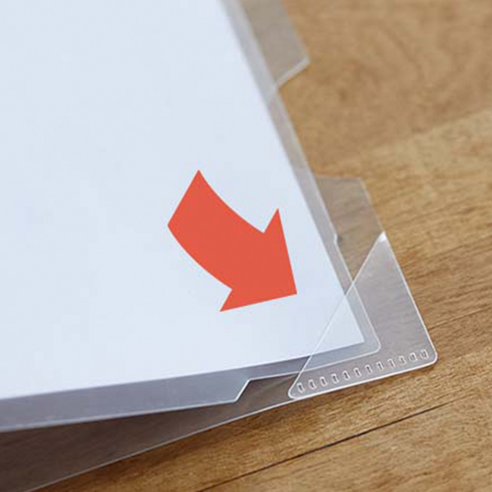 【KING JIM】NANAMEKURI 三角插入式 L型薄款文件夾 5入組 (880-5A), , large