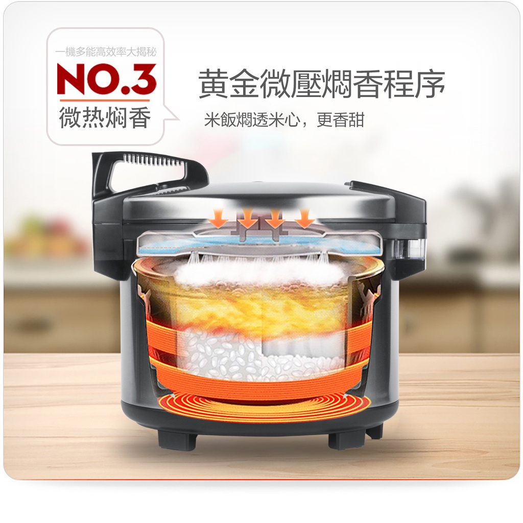 HANABISHI 20-Cup Stainless Steel Large Capacity Mechanical Commercial Rice Cooker HNJ-201, , large