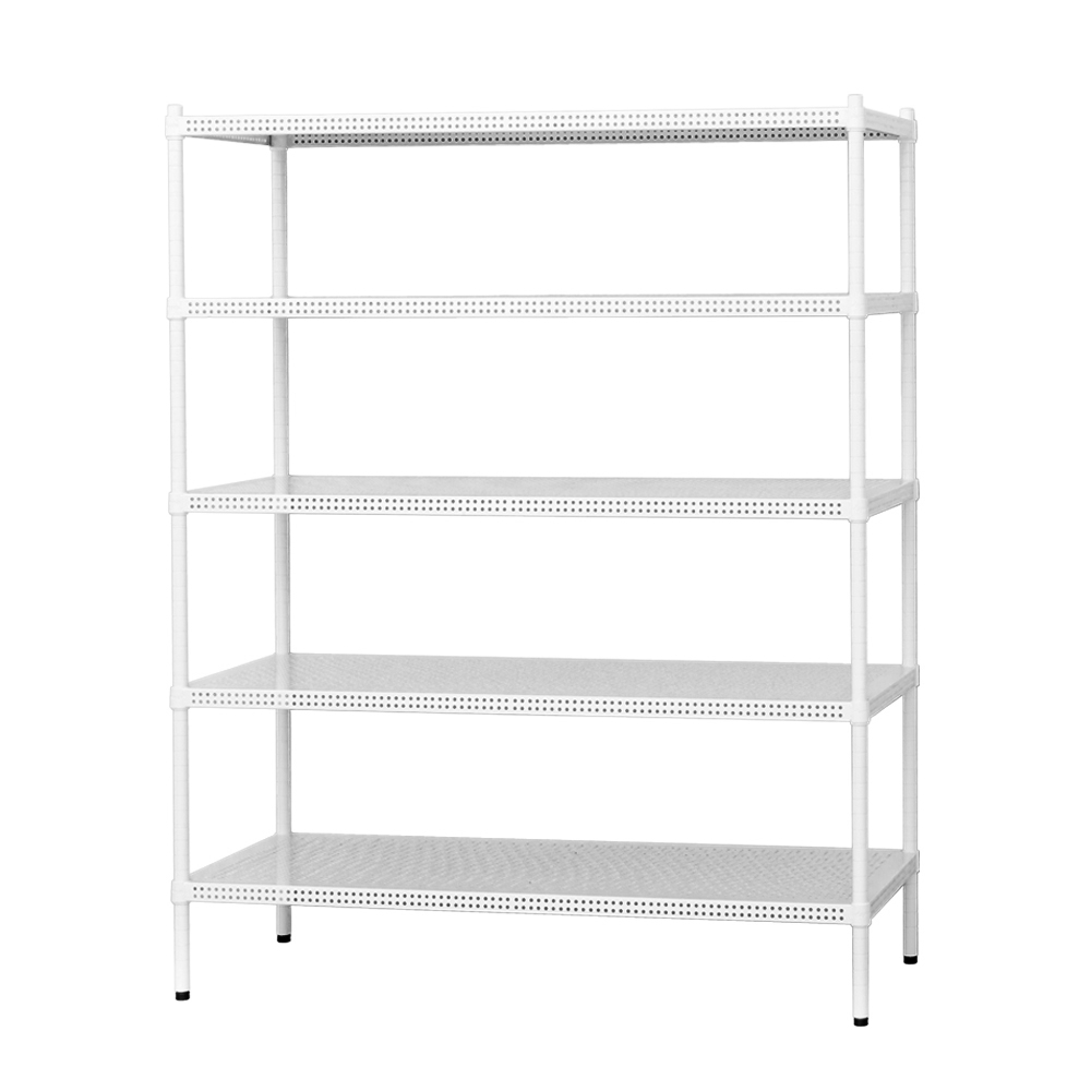 【Y HOUSE】120x45x180cm perforated plate five-layer shelf perforated plate shelf iron rack - paint white, , large