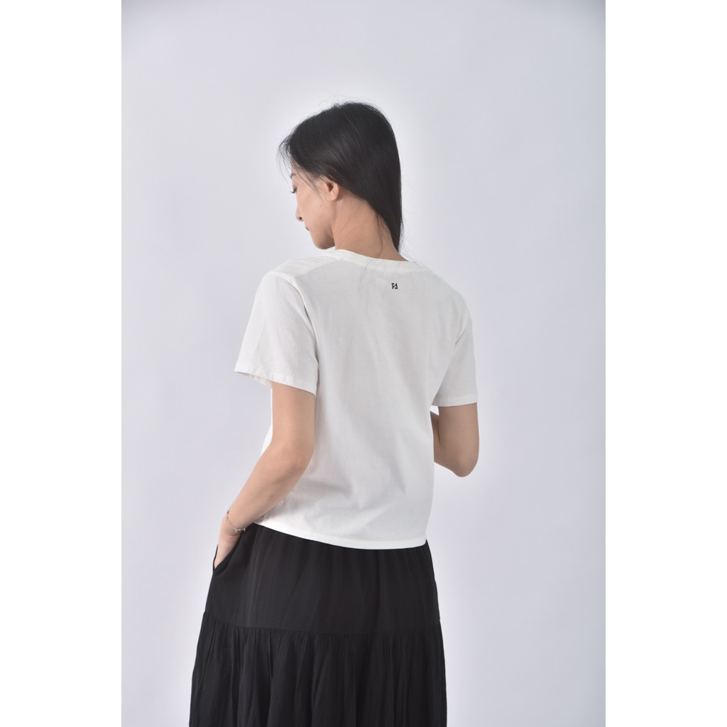 (S) studiotable質感棉質純棉白色短袖上衣二手衣, , large