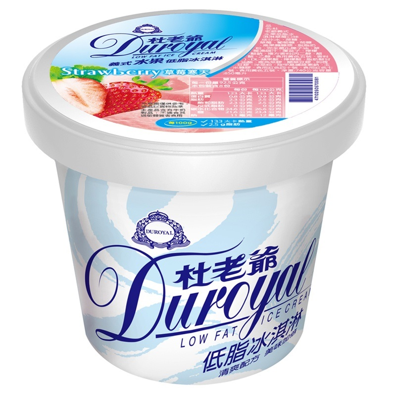 杜老爺低脂義式草莓冰淇淋(每桶740g)