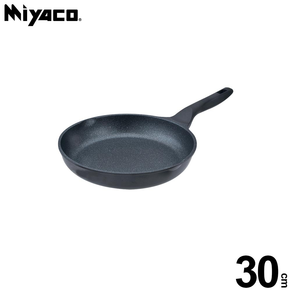 Miyaco 米雅可 礦岩鑄造不沾平底鍋煎鍋IH無蓋 30cm-Leidea樂德兒, , large