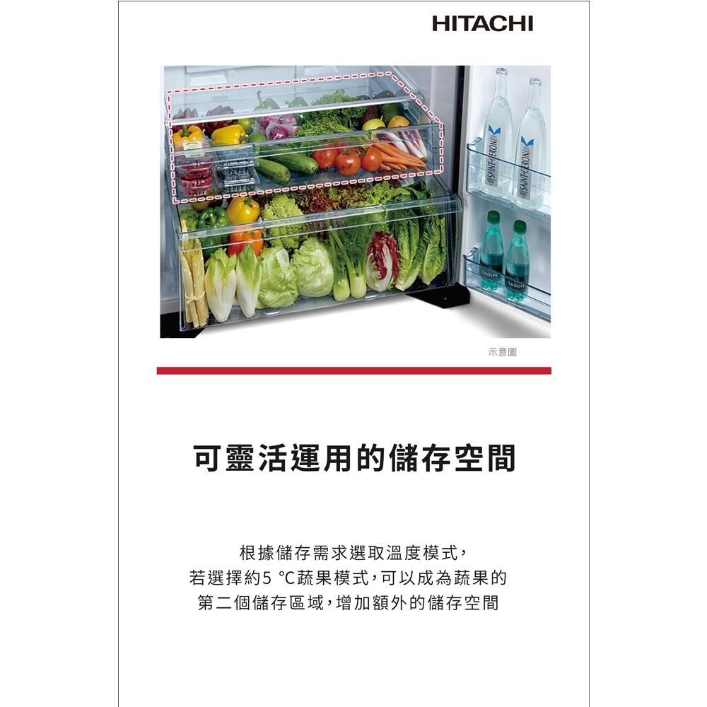 HITACHI 570L Grade 1 Energy Efficient Inverter Double Door Refrigerator HRTN8601DF, , large