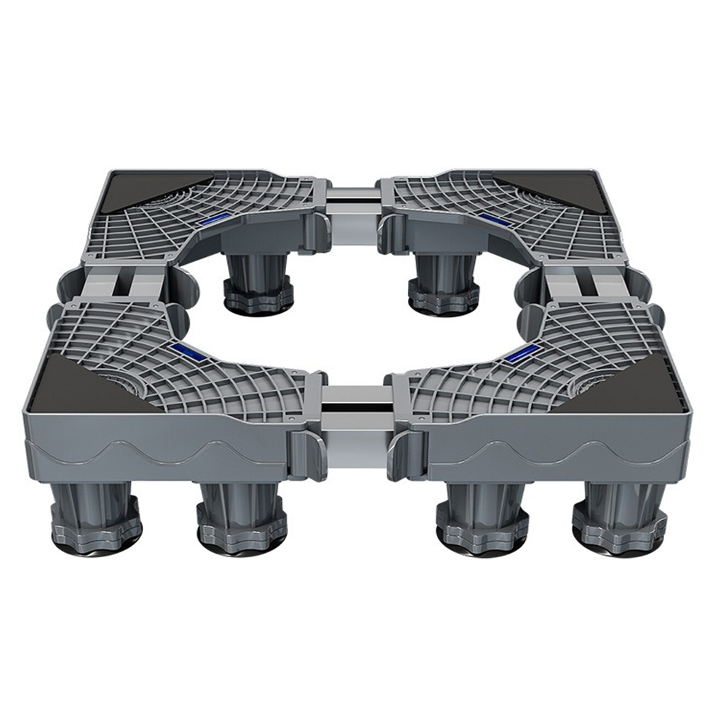 Enlarged universal double-tube 8-leg 4-wheel refrigerator, washing machine, and dryer base bracket with retractable caster wheels for mobile storage. Universal upright drum unit., , large