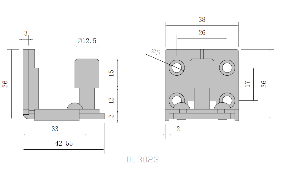 【協進五金】#304可調下止(長)KO-260不鏽鋼色(附螺絲包+六角板手), , large