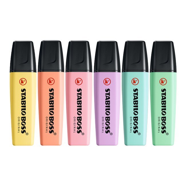 【德國天鵝STABILO】BOSS ORIGINAL Pastel 波士馬卡龍色經典螢光筆 4色-ST70/4-4, , large