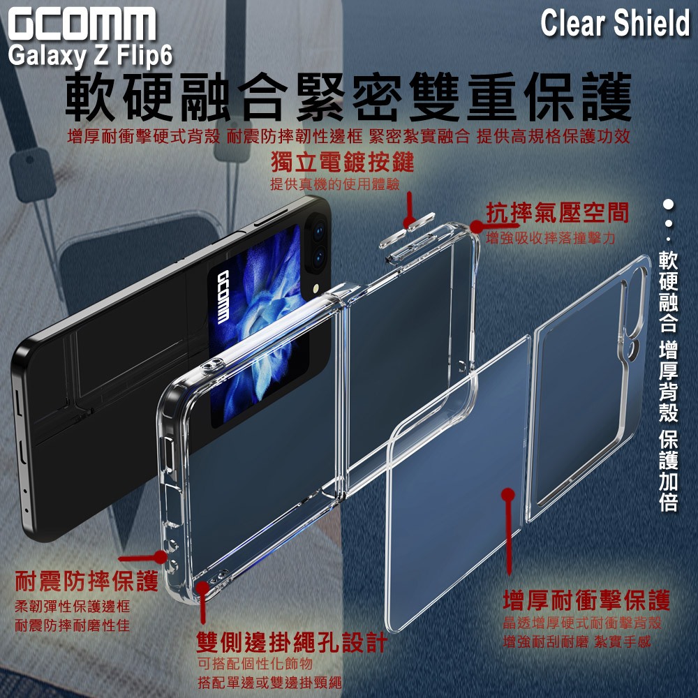 GCOMM 三星 Z Flip6 晶透厚盾抗摔殼 Clear Shield, , large