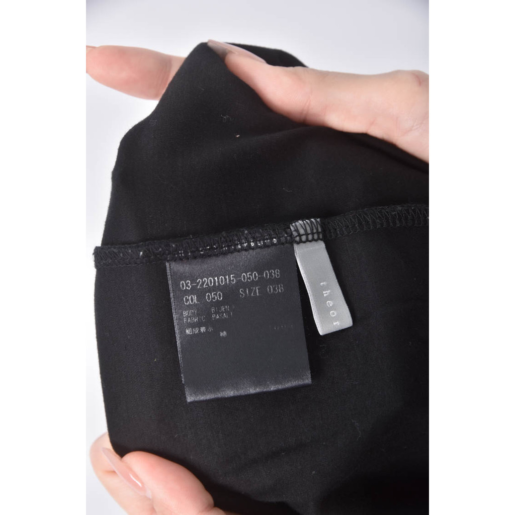 (L) theory luxe寬鬆黑色短袖上衣二手衣, , large