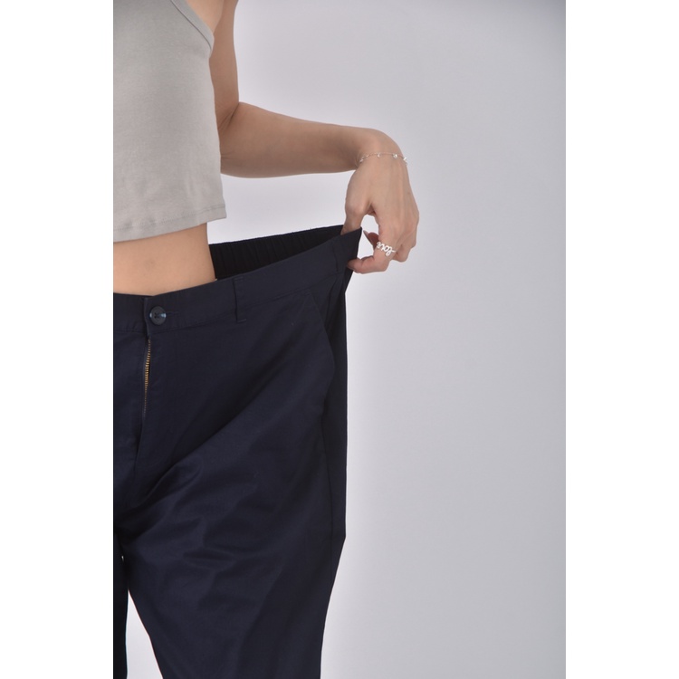 (XL) giordano高腰棉質素面藍色長褲二手衣, , large