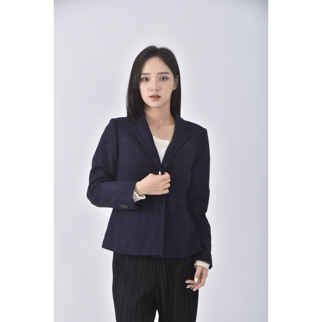 (S) mw西裝套西裝棉質翻領藍色外套二手衣, , large