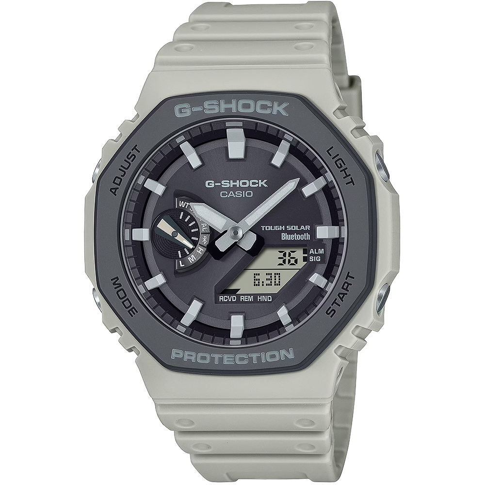 CASIO 卡西歐 G-SHOCK 運動風極簡八角 太陽能電力智慧藍牙手錶 GA-B2100LUU-5A, , large