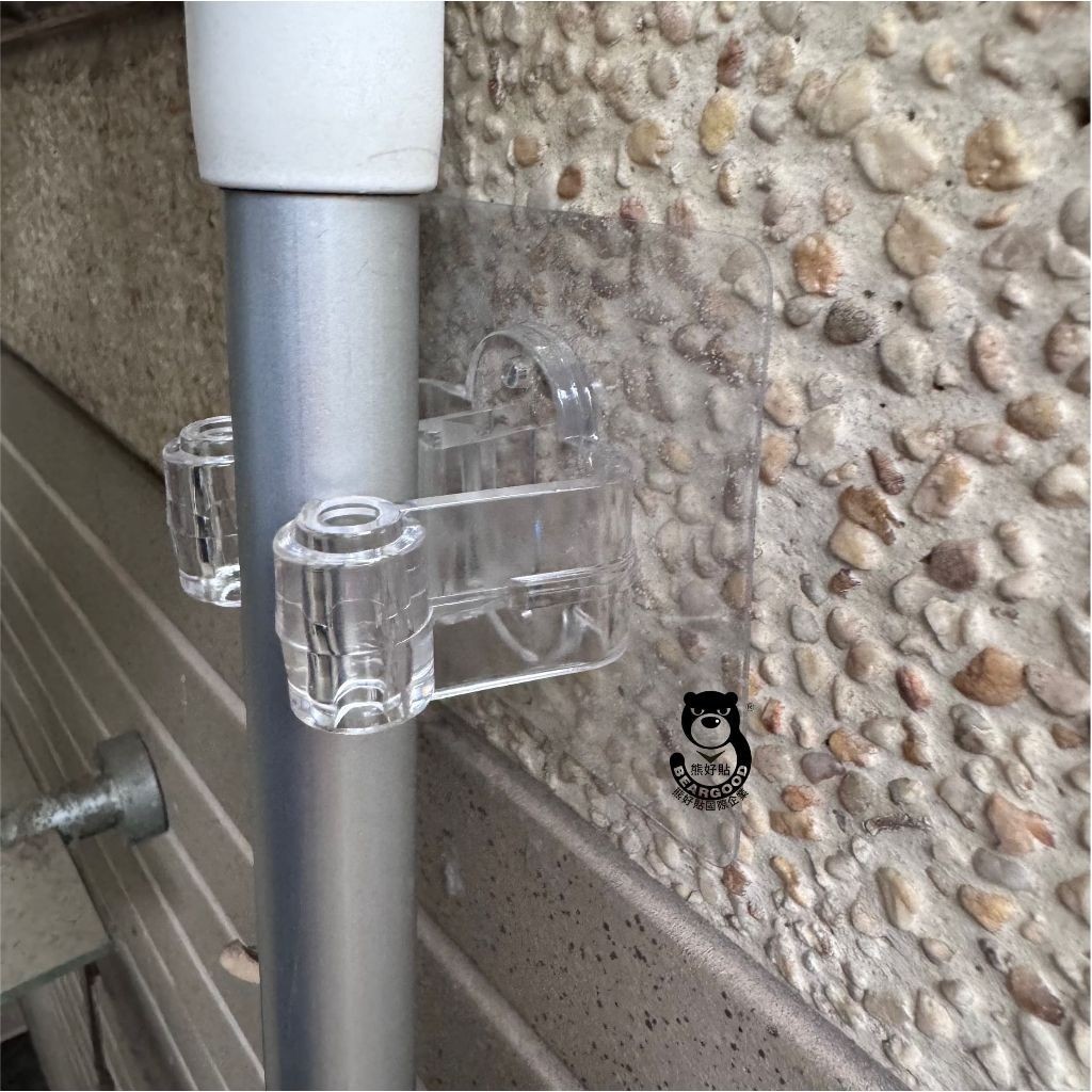 [Beargood sticker] Transparent Mop & Broom Holder (Strong Adhesive), , large